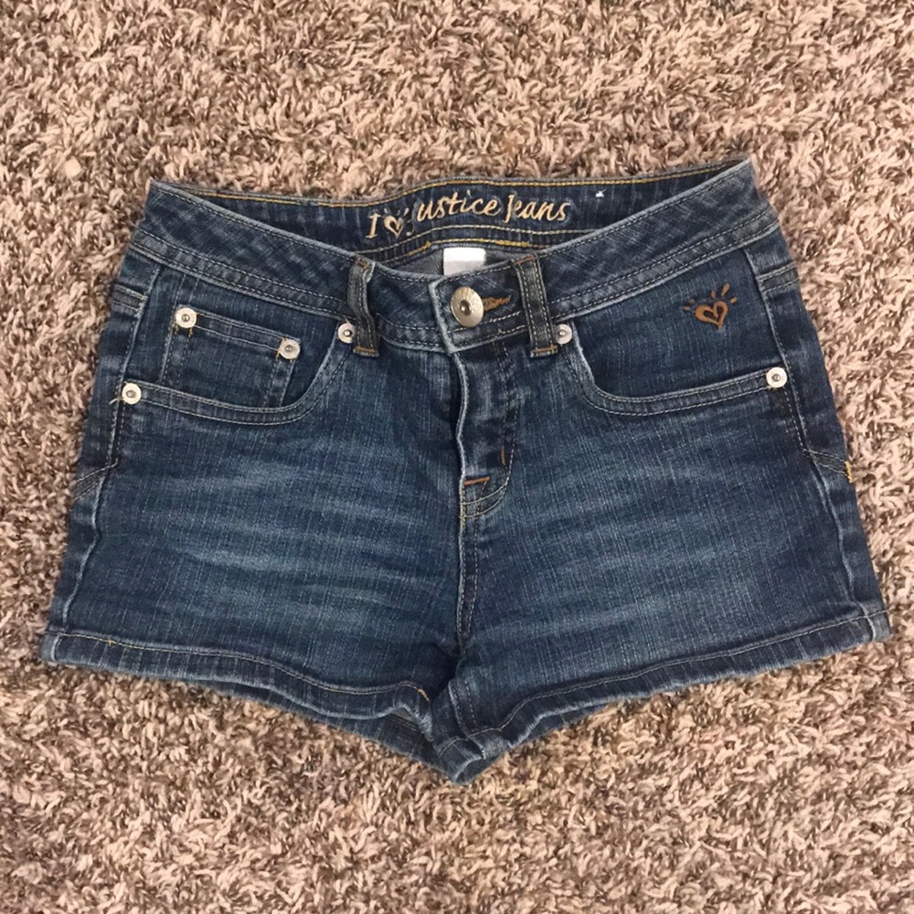 Justice low rise denim shorts